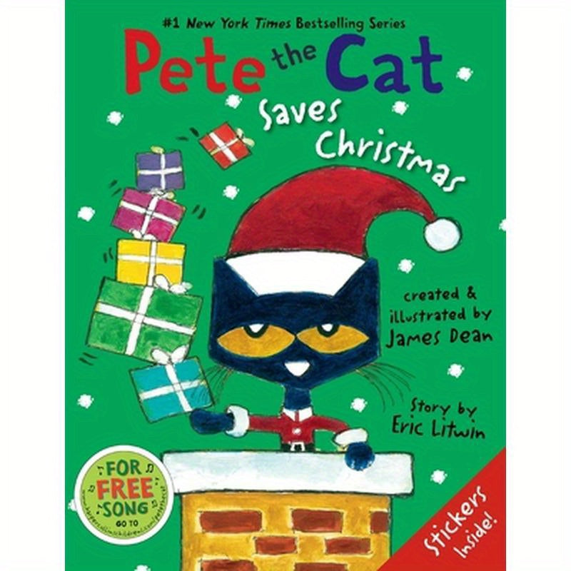 Pete the Cat Saves Christmas: Includes Sticker Sheet! a Christmas Holiday Book for Kids