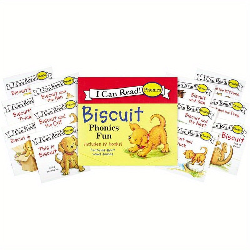 Biscuit 12-Book Phonics Fun!: A Box of 12 Mini-Books Featuring Short and Long Vowel Sounds