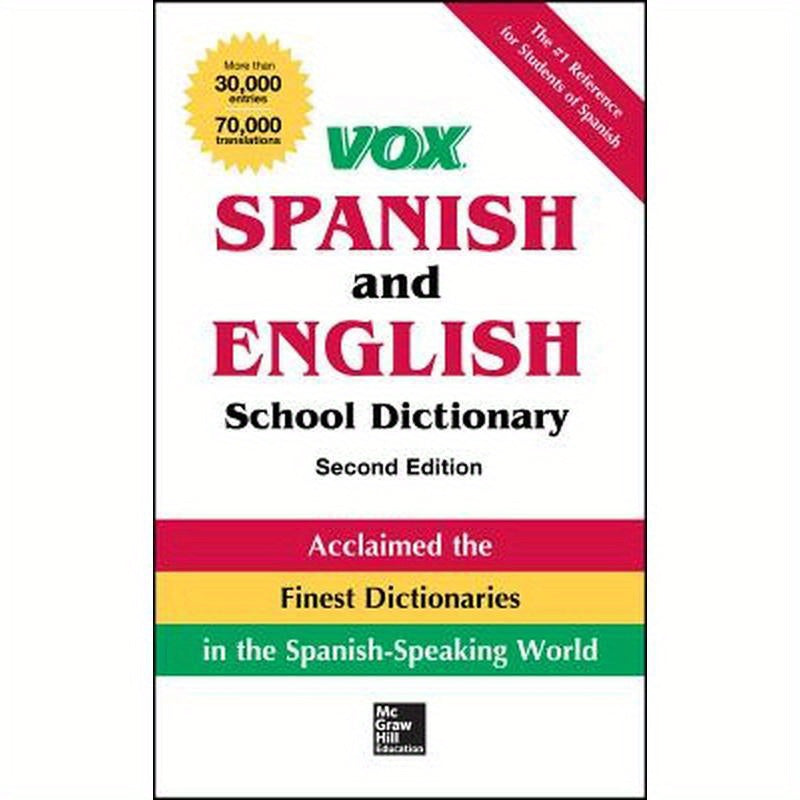Vox Spanish and English School Dictionary, Paperback, 2nd Edition