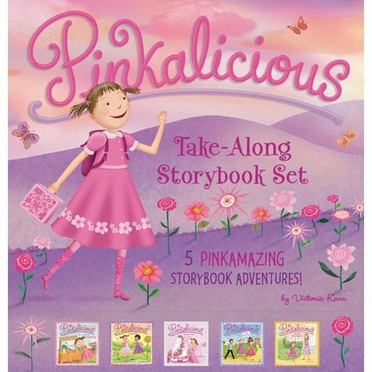The Pinkalicious Take-Along Storybook Set: Tickled Pink, Pinkalicious and the Pink Drink, Flower Girl, Crazy Hair Day, Pinkalicious and the New Teache