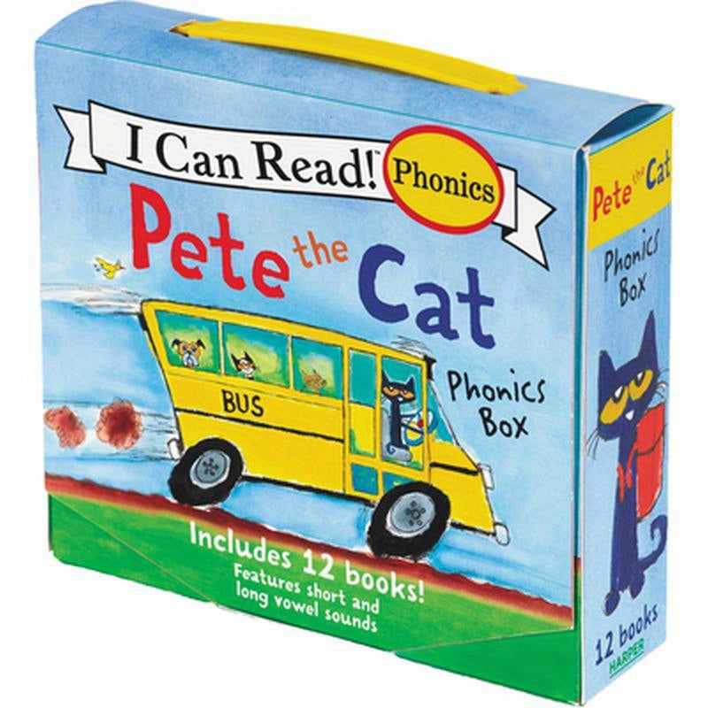 Pete the Cat 12-Book Phonics Fun!: A Box of 12 Mini-Books Featuring Short and Long Vowel Sounds