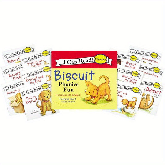 Biscuit 12-Book Phonics Fun!: A Box of 12 Mini-Books Featuring Short and Long Vowel Sounds