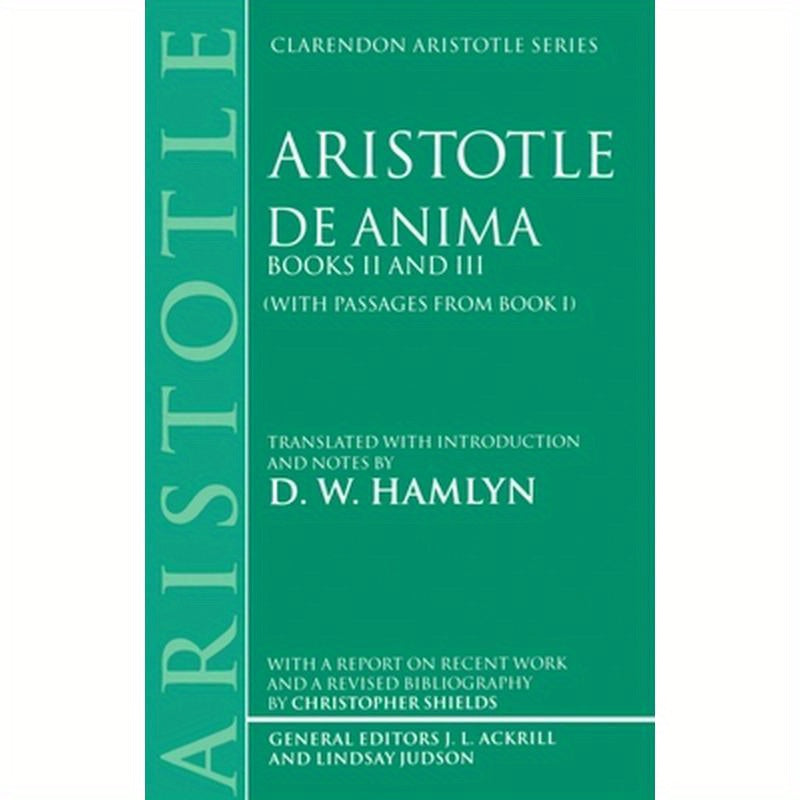 de Anima: Books II and III (with Passages from Book I)